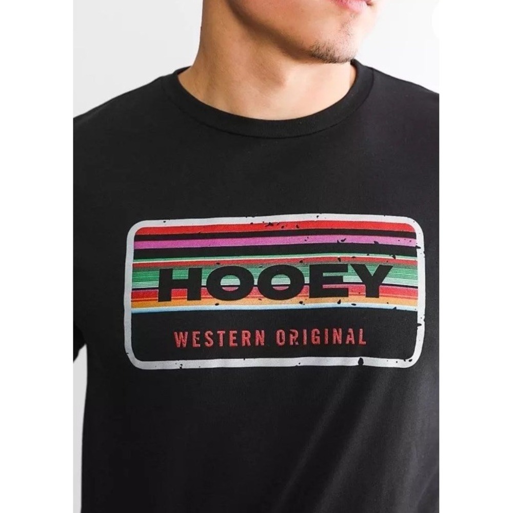 Hooey Horizon T-Shirt Med Black Short Sleeve Texas Cowboy Western Unisex Cotton